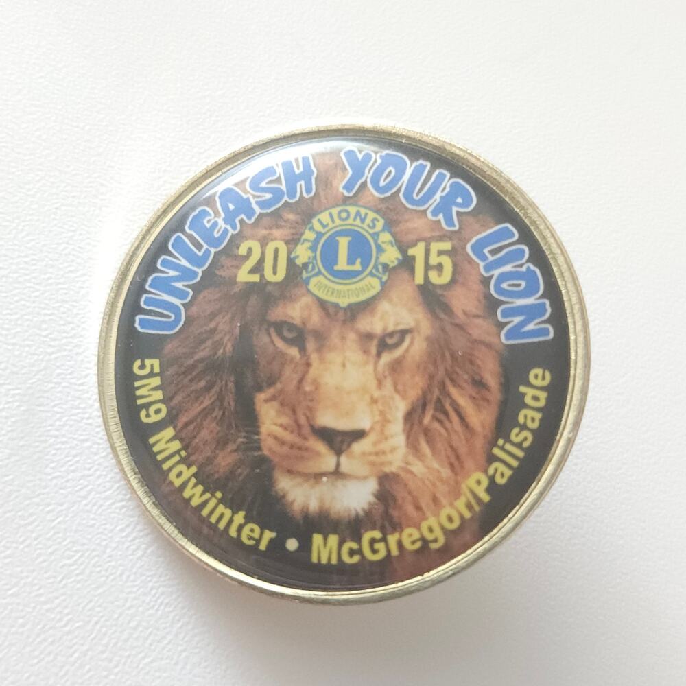 2015 Lions International 5M9 Midwinter McGregor Palisade Unleash Lion Lapel Pin